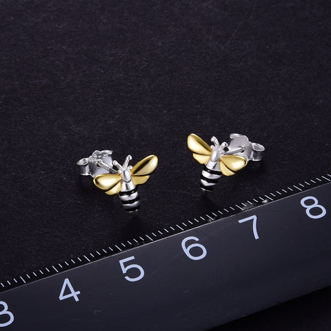 925 Sterling Silver Bee Earrings