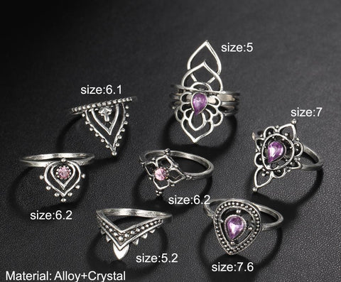 7 x Purple Ring Pack