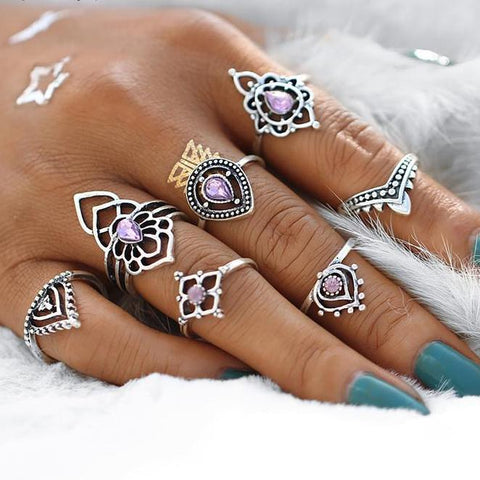 7 x Purple Ring Pack
