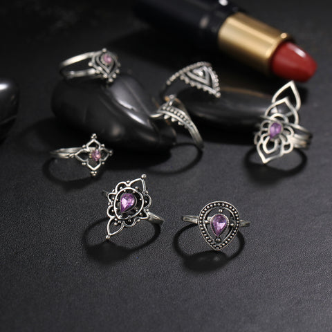 7 x Purple Ring Pack