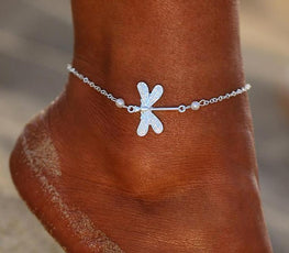 Silver Color Dragonfly Anklet