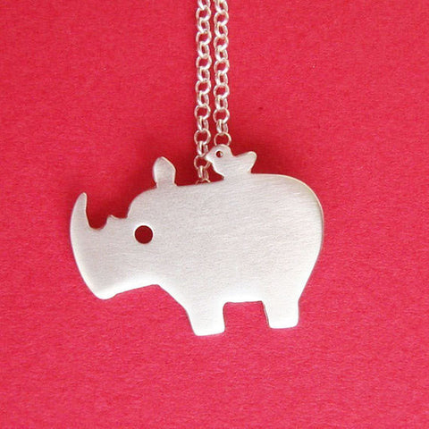 Rhino&Bird Necklace