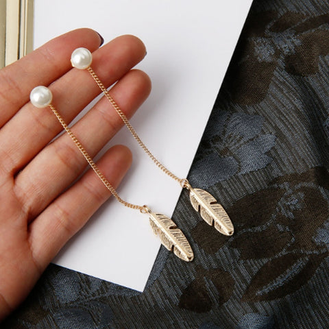 Free Leaf Long Earrings