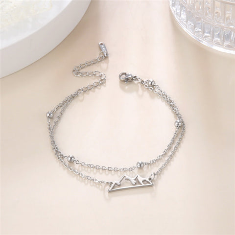Double Chain Gold Mountain Bracelet