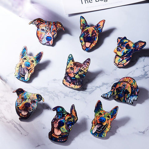 "Animal Love" Acrylic Brooch