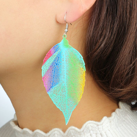 Free Big Leaf Drop Earrings