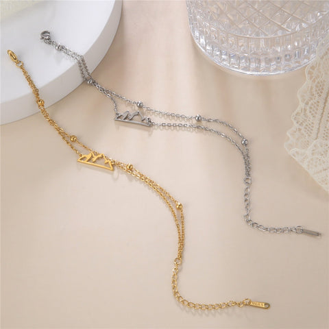 Double Chain Gold Mountain Bracelet