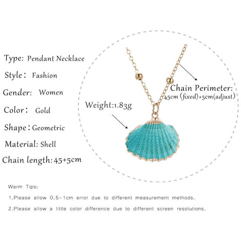 Blueish Classic Shell Necklace