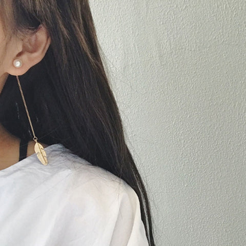 Free Leaf Long Earrings