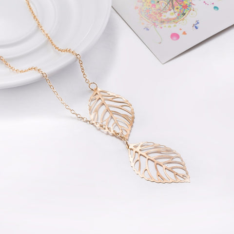 Free double leaf necklaces