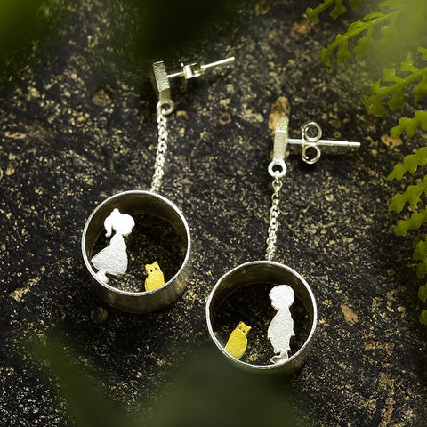 Meeting Love With Cat Drop Earrings