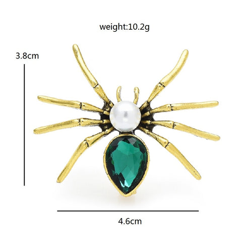 Crystal Spider Brooch