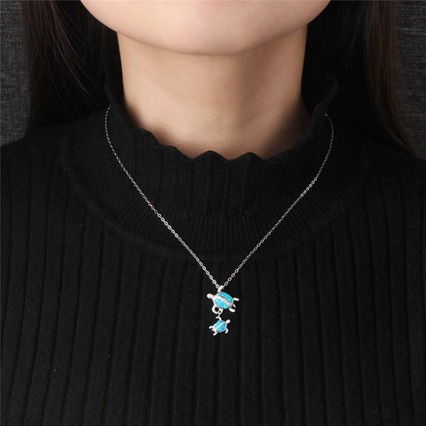 Mom and Baby Turtle Necklace