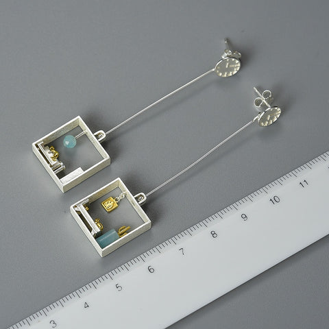 My Cat Silver Earrings