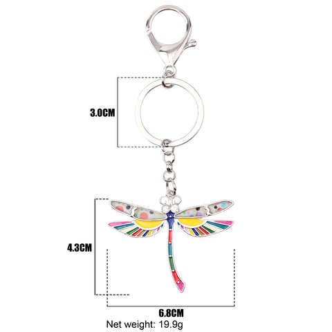 Multicolor Dragonfly Keychain