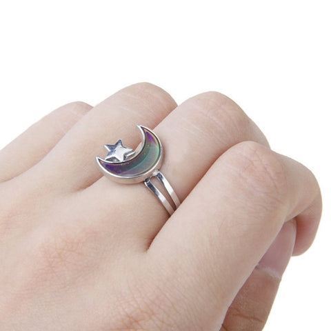 Moon and a Star Mood Ring
