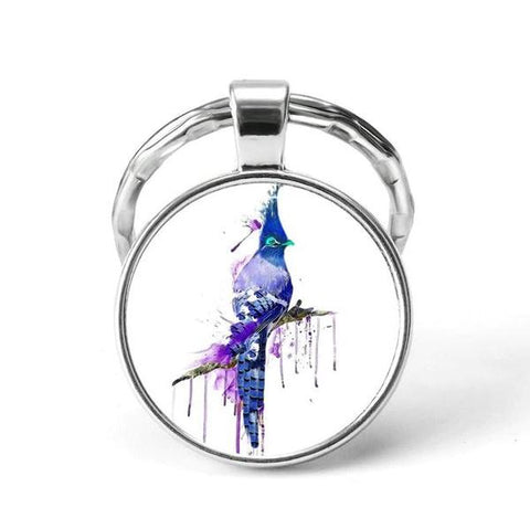 Blue Jay Animal Keychain