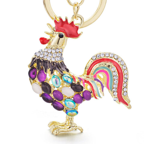 Crystal Chicken Keychain