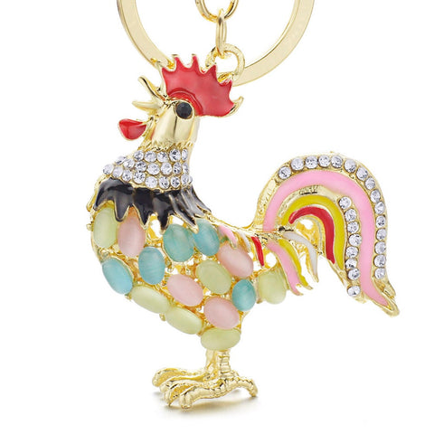 Crystal Chicken Keychain