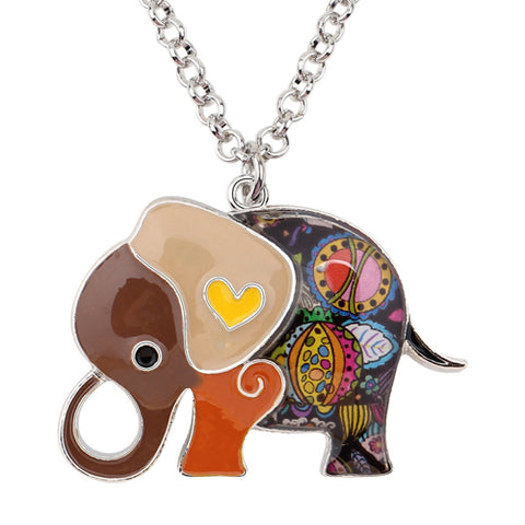 Multicolor Baby Elephant Necklace