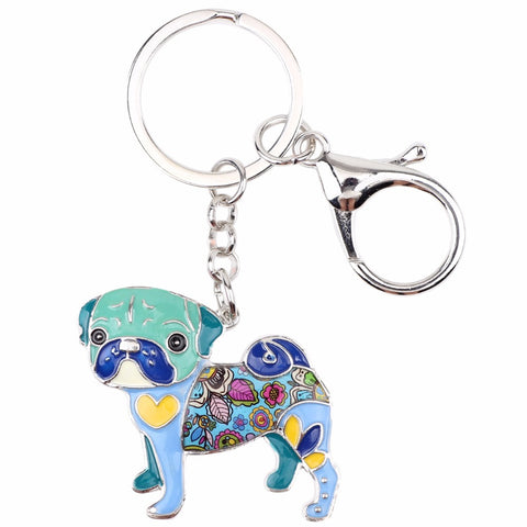 Pug Multicolor Keychain