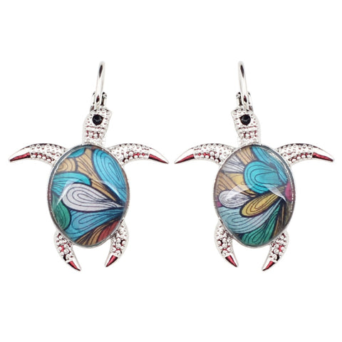 Multicolor Turtle Earrings