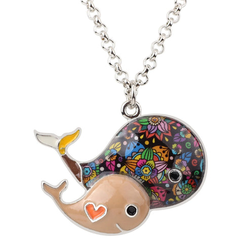 Mom and Baby Whale Necklace