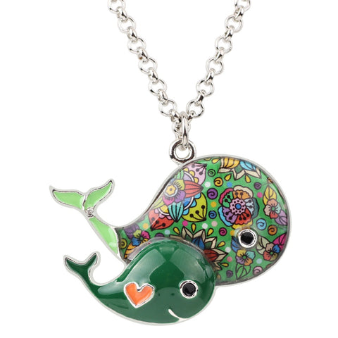 Mom and Baby Whale Necklace