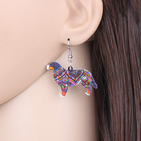 Bernese Mountain Dog Acrylic Earrings