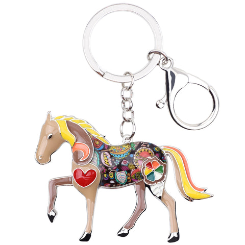 Multicolor Horse Keychain