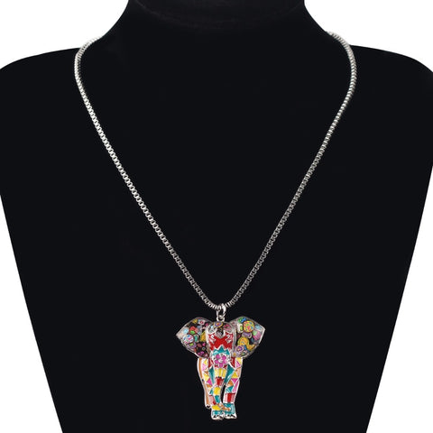 Multicolor Big Elephant Necklace