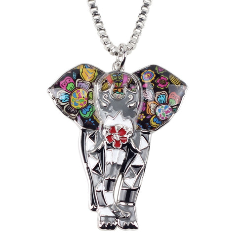 Multicolor Big Elephant Necklace