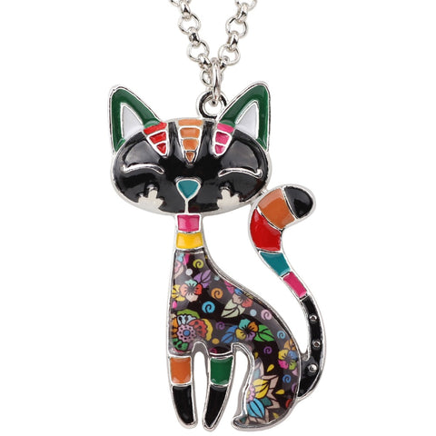 Multicolor Cat Necklace