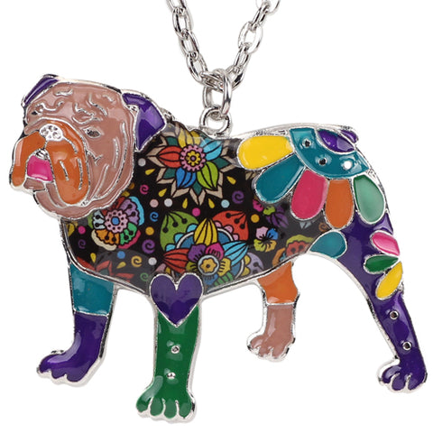 British Bulldog Multicolor Necklace