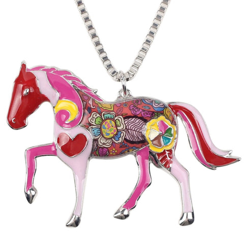 Multicolor Horse Necklace