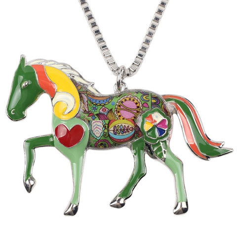 Multicolor Horse Necklace