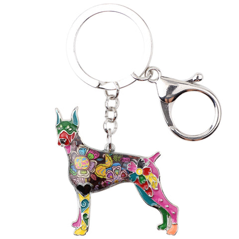 Doberman Multicolor Keychain
