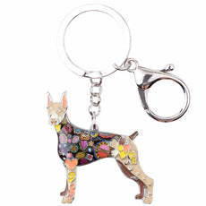 Doberman Multicolor Keychain