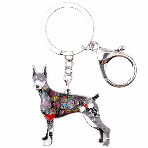 Doberman Multicolor Keychain