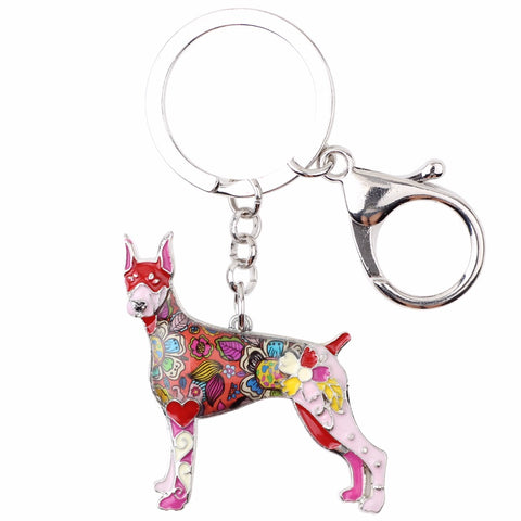 Doberman Multicolor Keychain