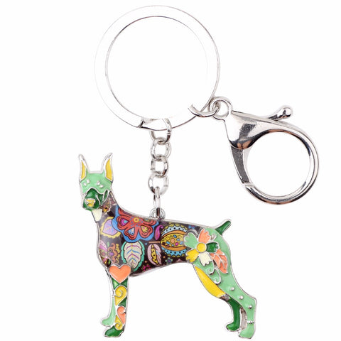 Doberman Multicolor Keychain