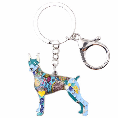 Doberman Multicolor Keychain