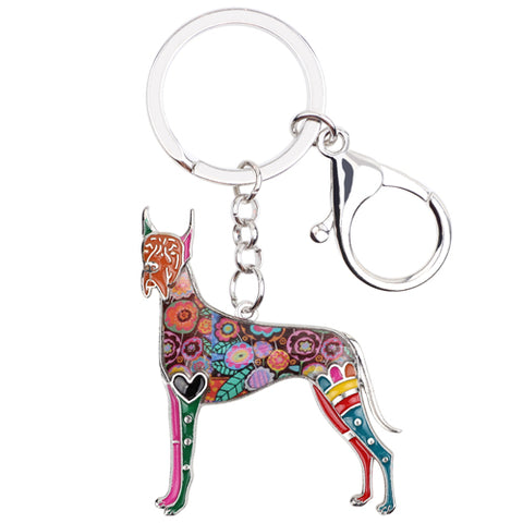 Great Dane Multicolor Keychain