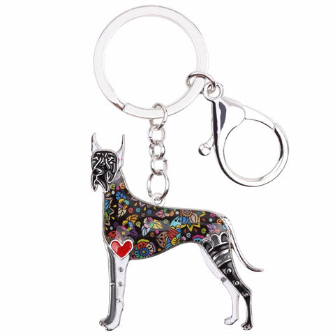 Great Dane Multicolor Keychain