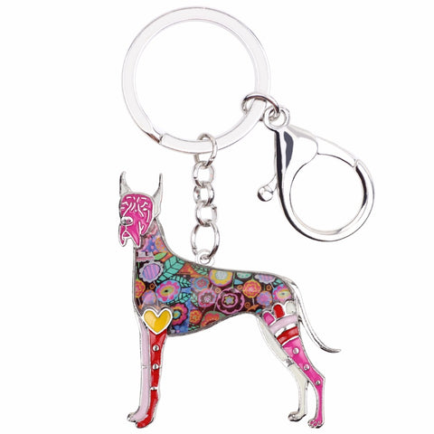 Great Dane Multicolor Keychain