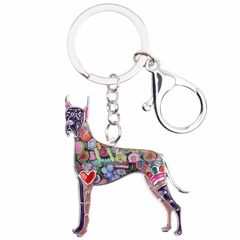 Great Dane Multicolor Keychain