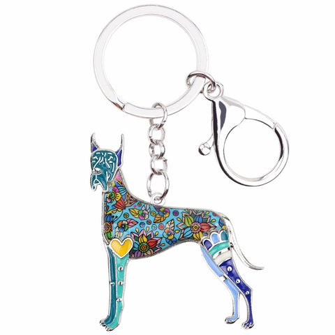 Great Dane Multicolor Keychain