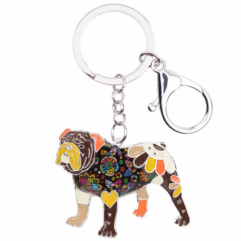 British Bulldog Multicolor Keychain