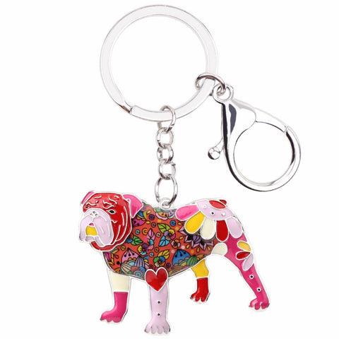 British Bulldog Multicolor Keychain