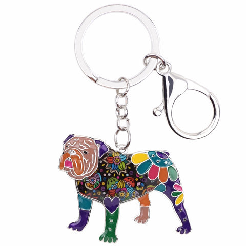 British Bulldog Multicolor Keychain